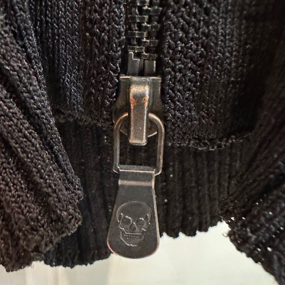 Skull Cashmere Kaydon Ribbed Knit Fitted Full Zipper Goth Punk Midi Dress Size S - Picture 4 of 14